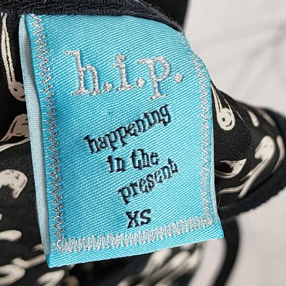 h.i.p. Black Safety Pin Printed Round Neck Flowy Tank Artsy - Picture 4 of 5